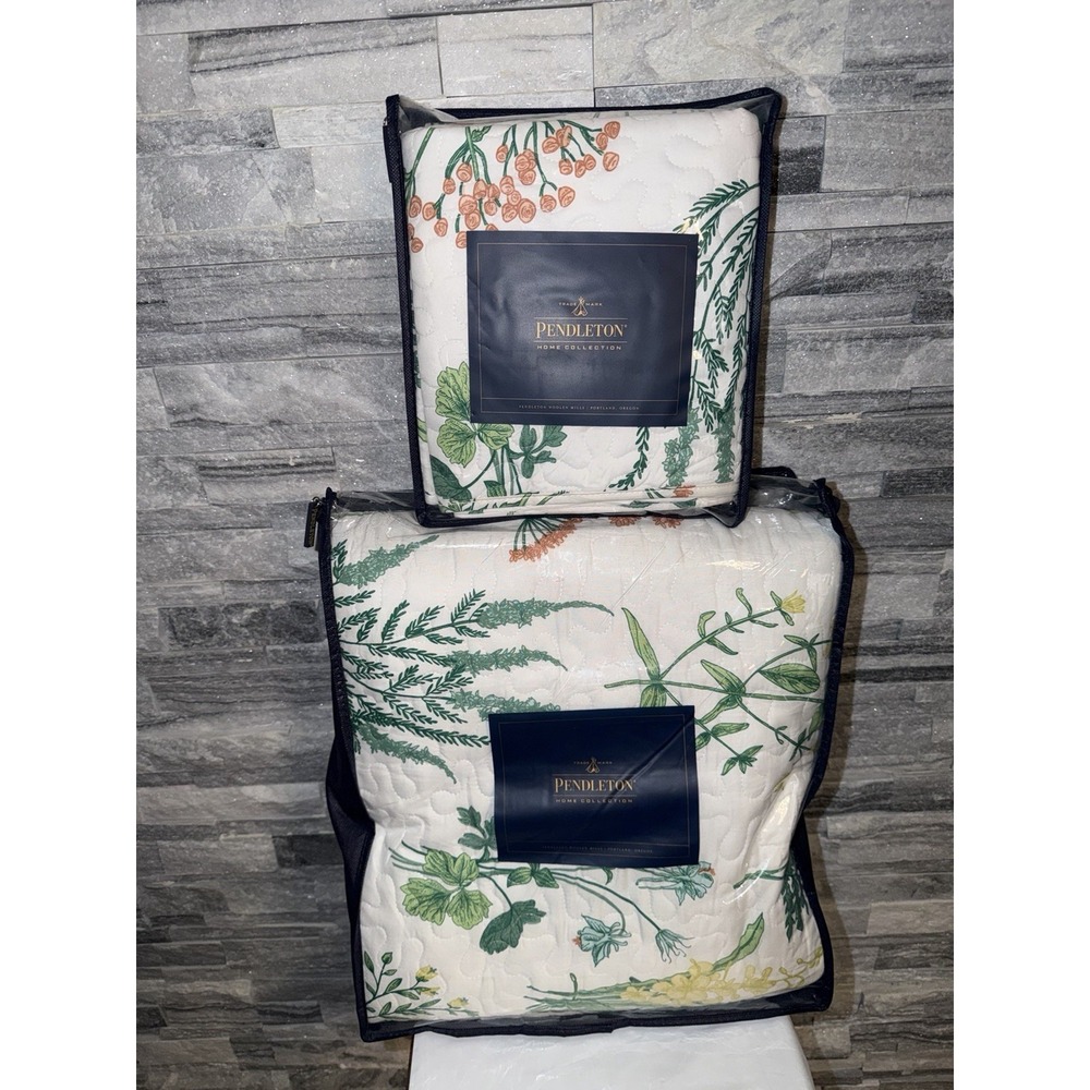 Pendleton King Quilt Set Botanical Floral Cottagecore Bedding 3pc New in package